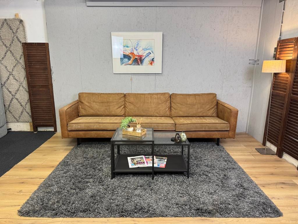 Fijne Cognac 3-Zits Bank- Gratis Bezorgd, 75 tot 100 cm, Ophalen of Verzenden, Noordkade 68A, Stof