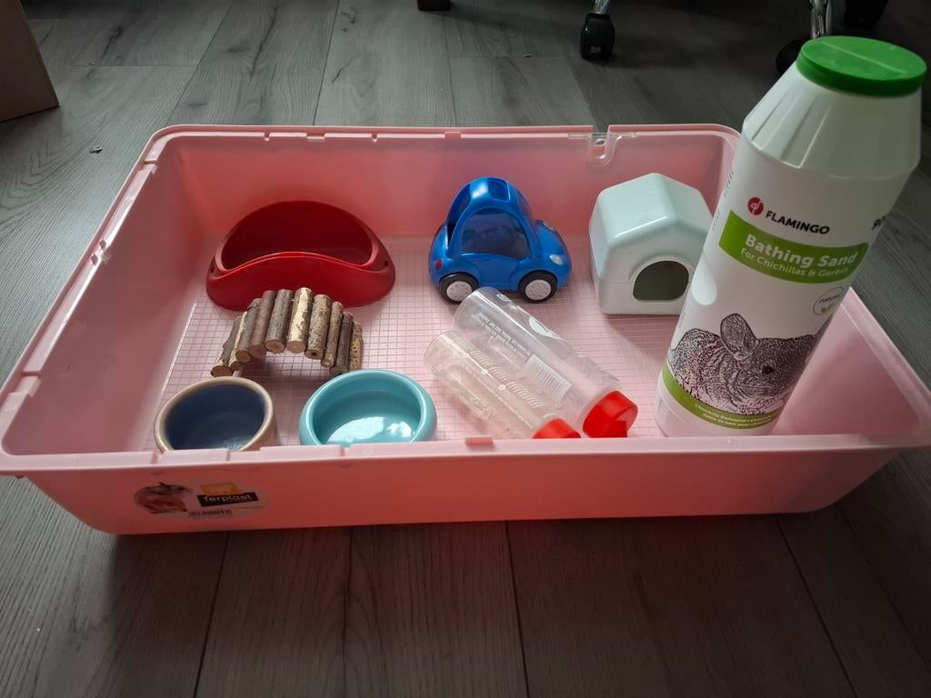 Grote rose hamster kooi, Januari, Geslacht onbekend, Hamster