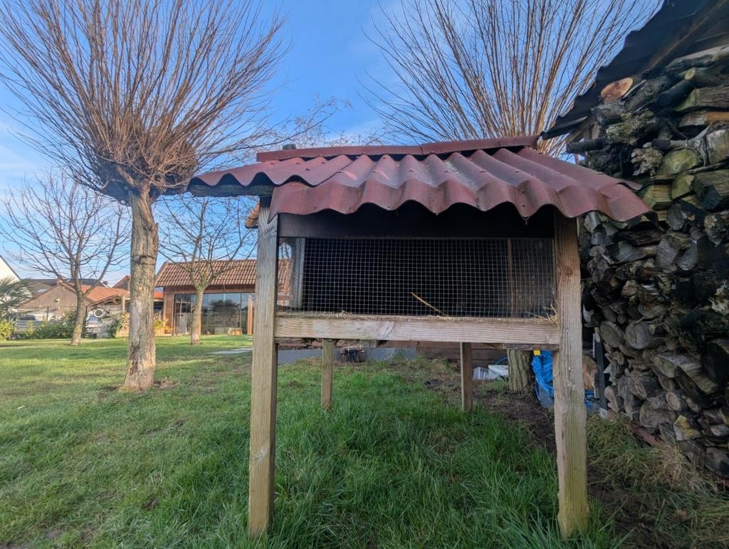 Groot konijnenhok kippenhok, Ophalen, Veranda