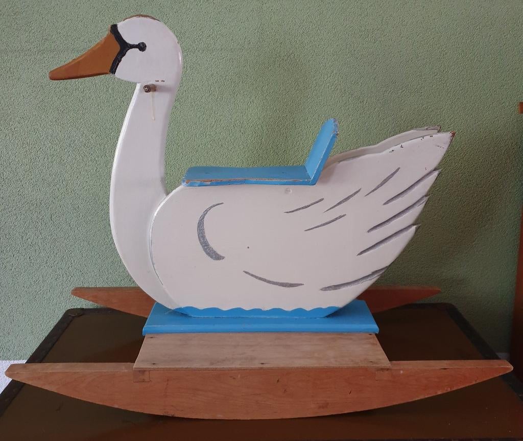 Vintage houten hobbelzwaan, Antiek en Kunst, Ophalen