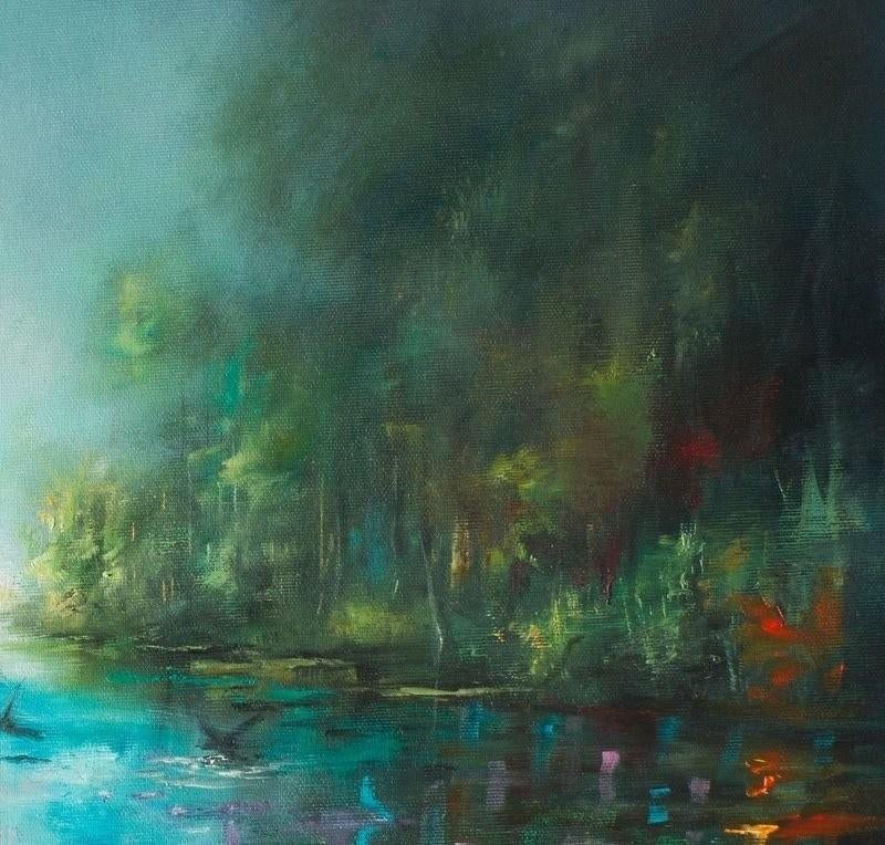 Adam Burczyc - 'Waterlelies' Impressionistisch Schilderij, Ophalen of Verzenden