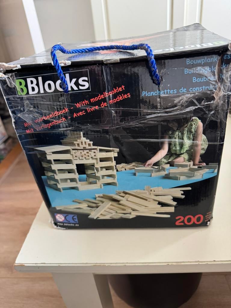 Grote doos B Blocks (houten Kapla bouwstenen) - 200 stuks, Ophalen of Verzenden, Gebruikt