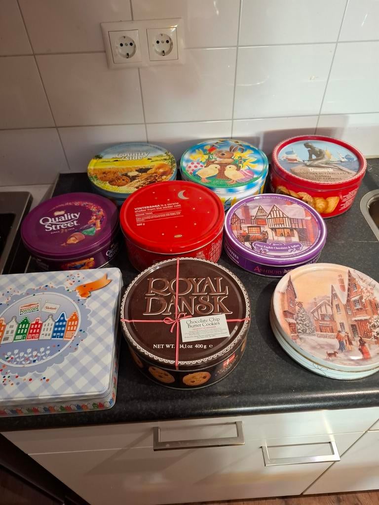 Partij oude blikken 21 stuks, Verzamelen, Blikken, Ophalen