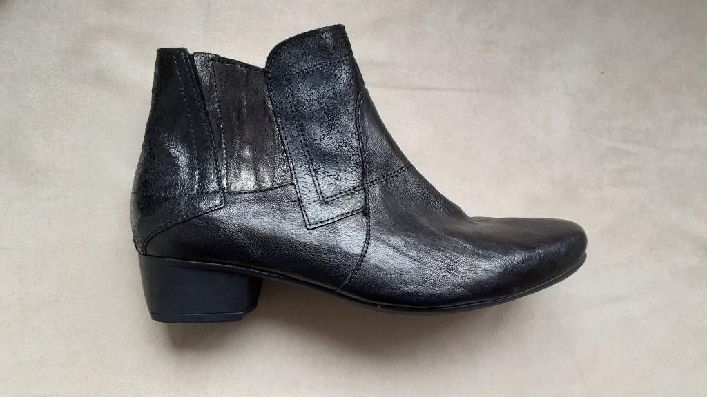 Think! Leren enkellaarsjes. Zwart. Mt. 37., Kleding | Dames, Schoenen, Zwart, Think!, Lage of Enkellaarzen, Ophalen of Verzenden