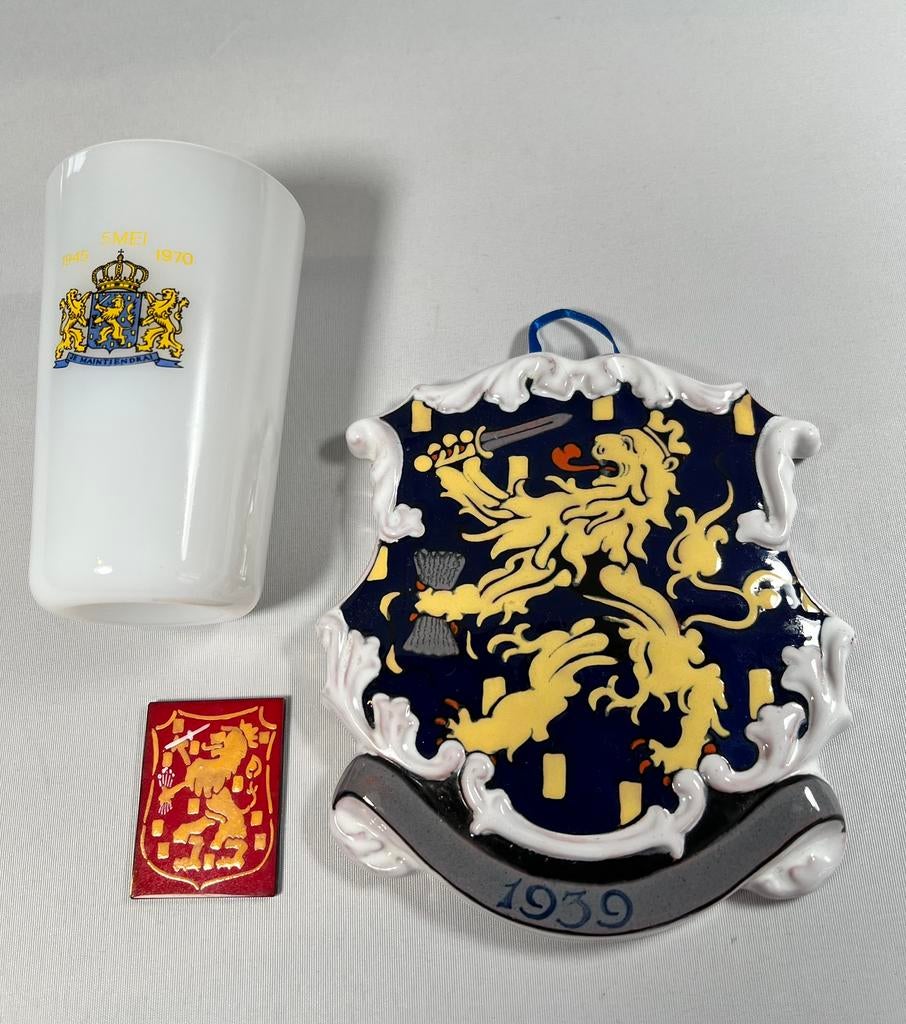 Westraven wapenschild -bevrijdingsbeker-schildje Landmacht, Ophalen of Verzenden