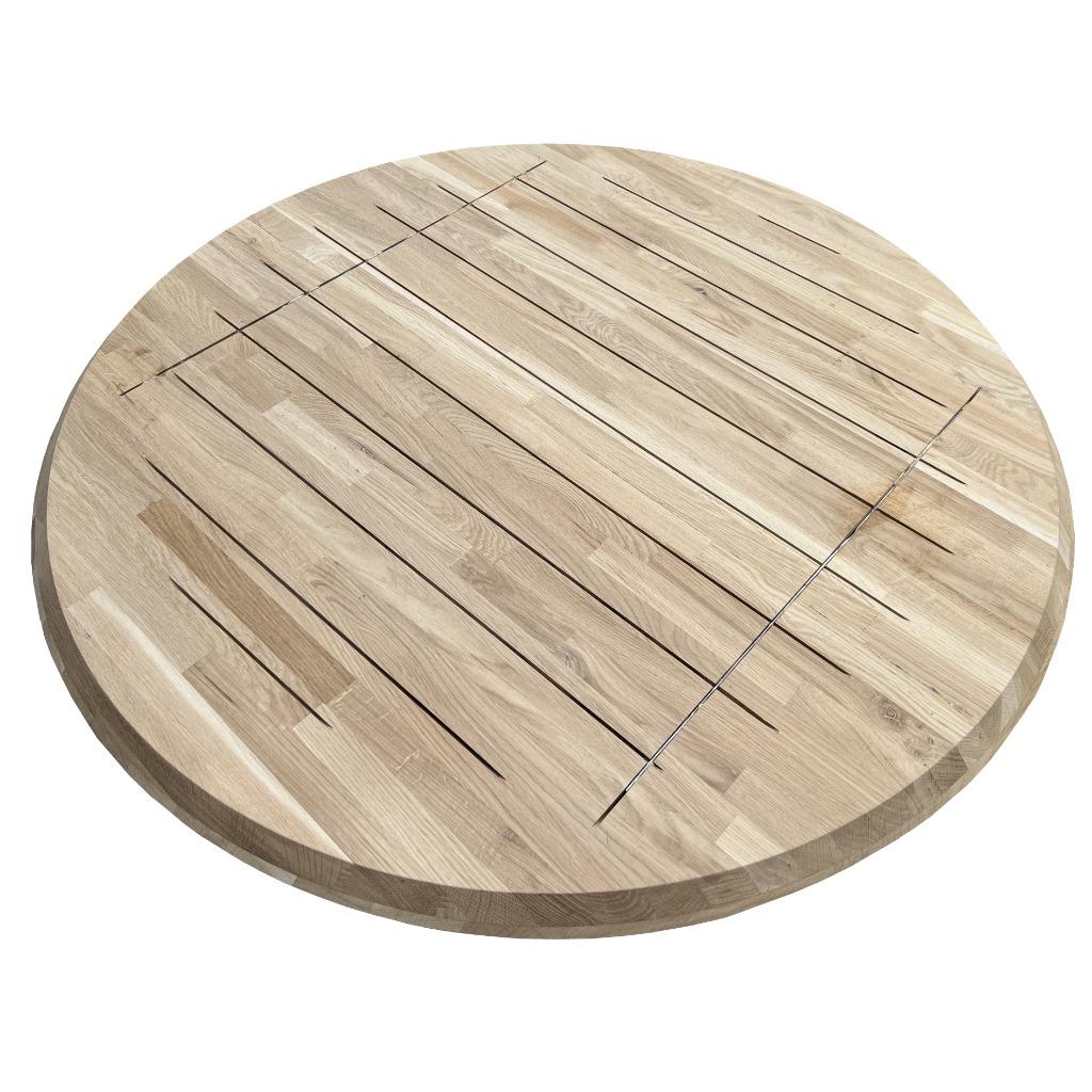 Eettafel | ronde eettafel | tafel | eiken | eettafel rond, Ophalen, Eikenhout, 50 tot 100 cm, Vijf personen of meer