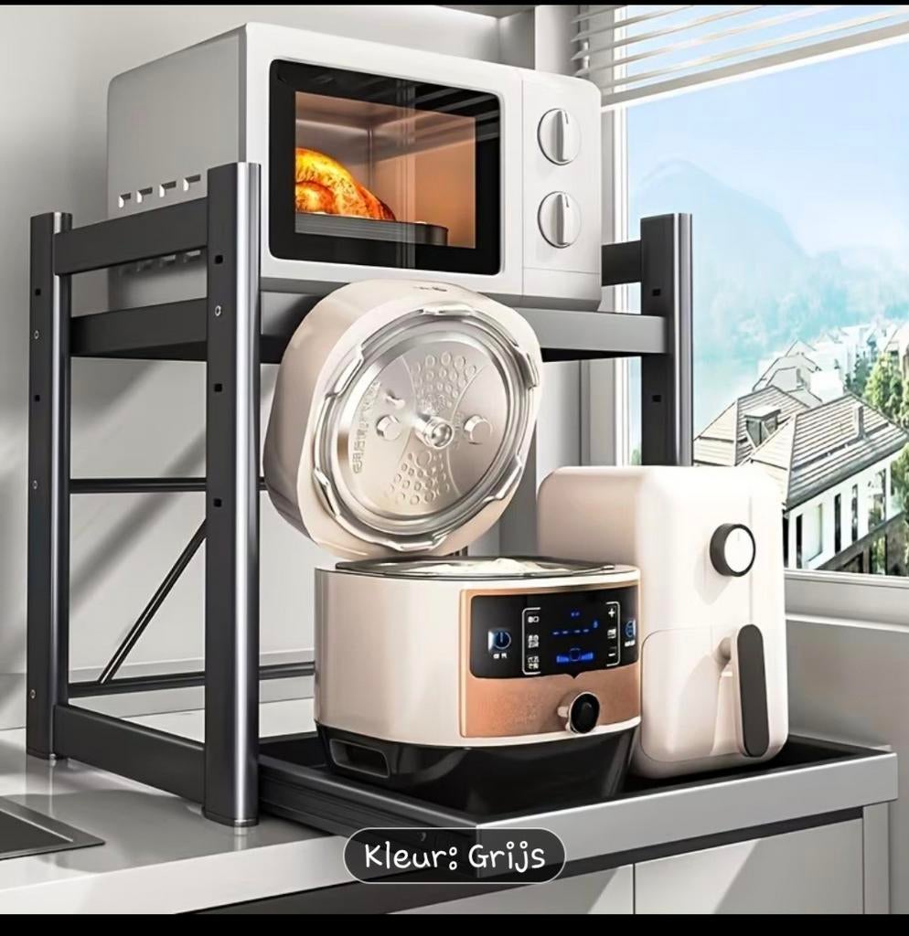 Metalen opbergrek kast met uitschuifplank, Huis en Inrichting, Ophalen