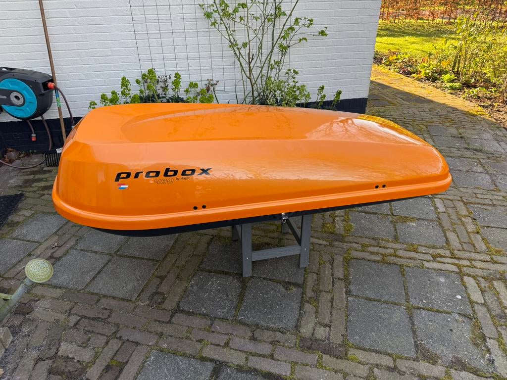 Oranje Hapro probox 460 dakkoffer glossy orange, Ophalen, Zo goed als nieuw