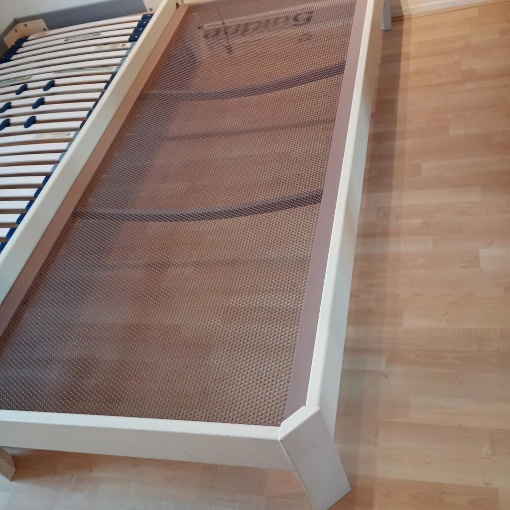 Eenpersoonsbed met spiraal van Auping, Huis en Inrichting, Slaapkamer | Bedden, Ophalen, 90 cm, Eenpersoons, Hout