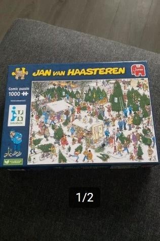 Puzzel Jan van Haasteren 'Kerstbomenmarkt' 1000 stuks, Ophalen of Verzenden, 500 t/m 1500 stukjes, Zo goed als nieuw
