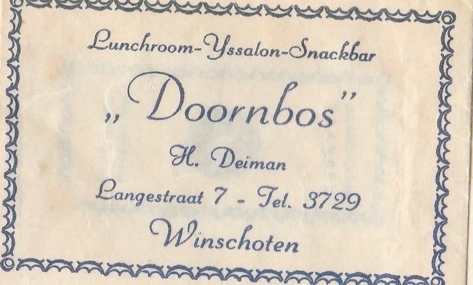 Doornbos Langestraat Winschoten - H Deiman - ijssalon, Ophalen of Verzenden