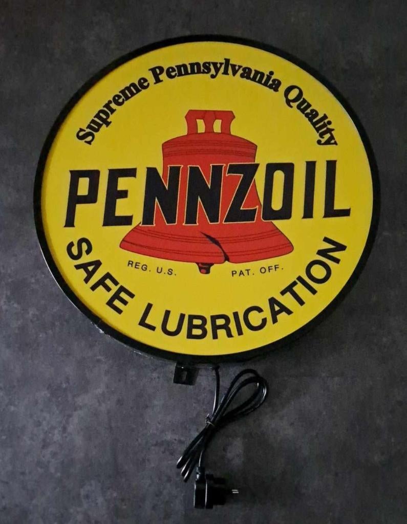 Pennzoil reclame verlichting lamp mancave garage en andere, USA Wandlampen, Lichtbak of (neon) lamp, Nieuw, Ophalen of Verzenden