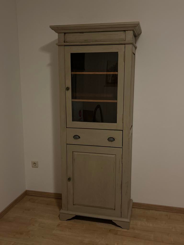 Kast met lade, glas- en dichtgedeelte, Ophalen, Gebruikt, 50 tot 100 cm, Met lade(s)