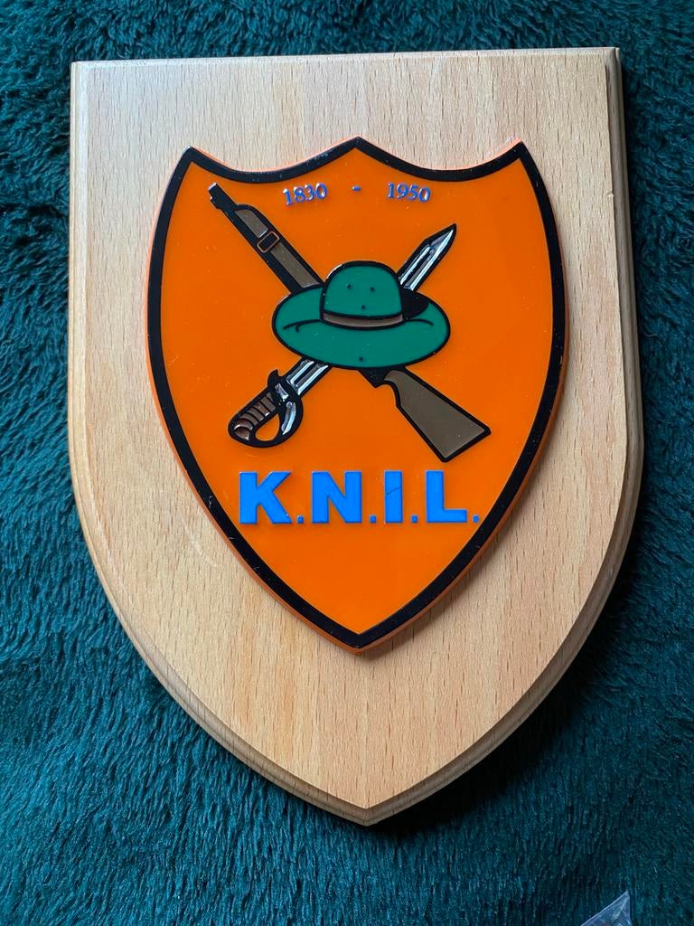 KNIL Wapenschild Leger Indonesië Militair Schildje 1830-1950, Ophalen of Verzenden, Landmacht, Azië, Overige typen