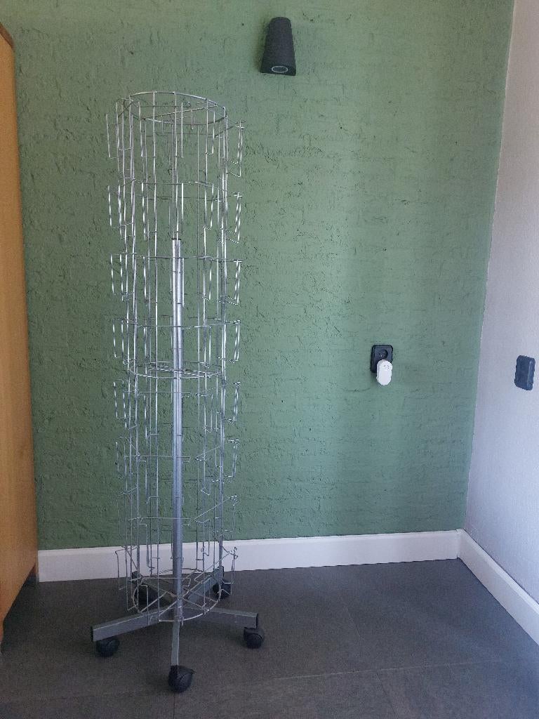 fotorek, kaartenrek op wieltjes, Ophalen, Zo goed als nieuw, Zilver, Metaal