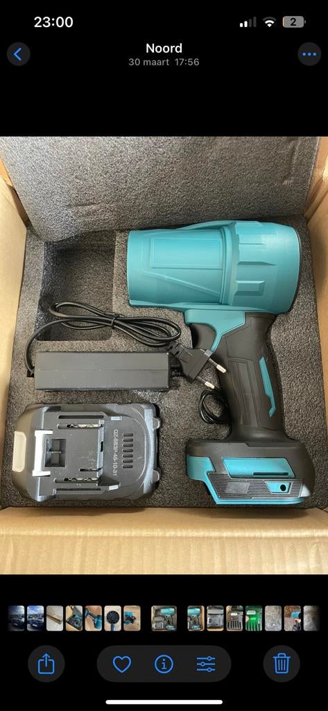 Auto blower bladblazer fohn schoonmaken draadloos, Tuin en Terras, Bladblazers, Ophalen of Verzenden, Nieuw, Elektrisch, Handgedragen