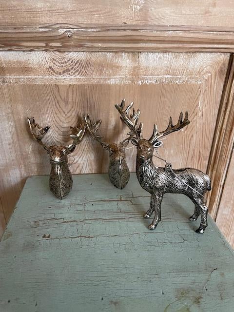 3 x decoratie Hert / gewei. Zilverkleurig., Ophalen, Zo goed als nieuw