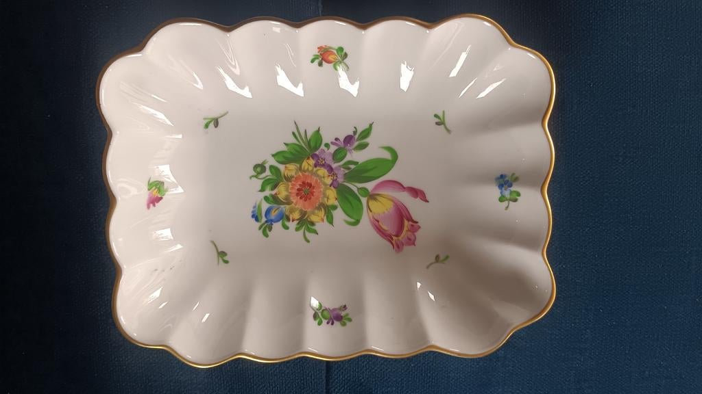 Herend schaaltje 'Bouquet de Tulipe' 18x14 cm nieuwstaat, Ophalen of Verzenden