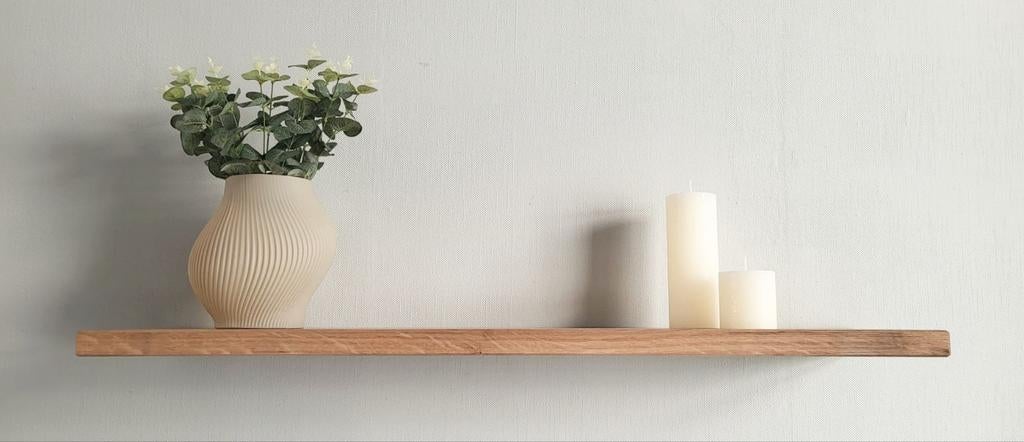 Massief eiken wandplank 80 cm – incl. plankdragers, Huis en Inrichting, Ophalen of Verzenden, Nieuw