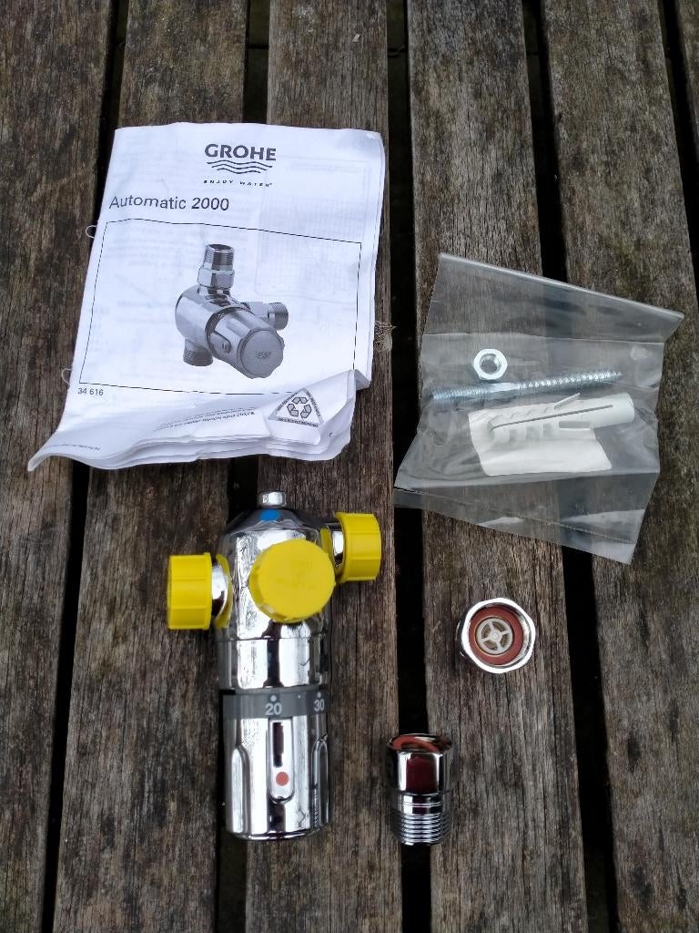 3 Douche drukknoppen + koppen + 1 thermostaat horeca/camping, Ophalen of Verzenden, Nieuw, Rvs, Douche