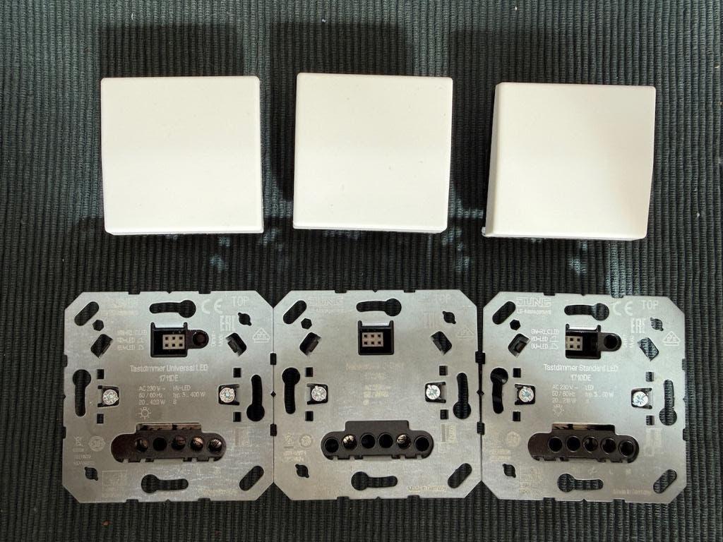 Jung impuls/tast dimmers z.g.a.n. nevendimmers 1711DE 1710, Ophalen of Verzenden, Nieuw, Schakelaar