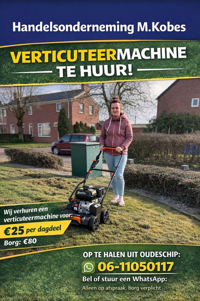 Te huur. Verticuteer machine, Ophalen, Zo goed als nieuw, Elektrisch