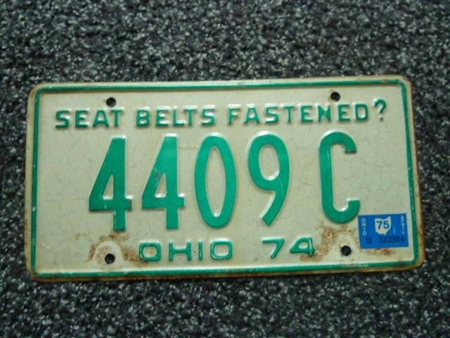 Kentekenplaat licenseplate Ohio 1974 1 USA, Verzenden, Gebruikt, Auto's