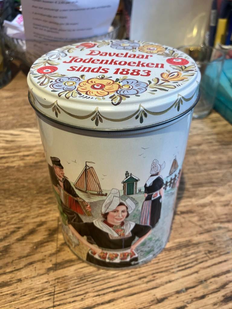 Davelaar Jodenkoeken blik, Ophalen of Verzenden, Gebruikt, Koek(jes), Overige merken