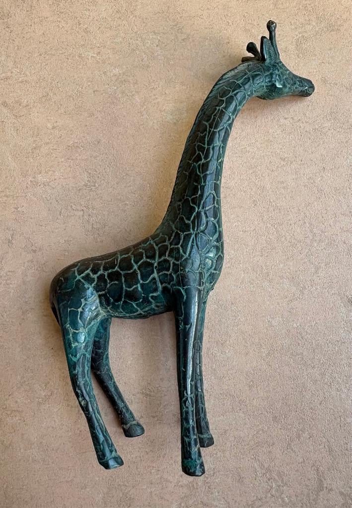 Fraaie bronzen giraffe, 15 cm hoog, Ophalen of Verzenden