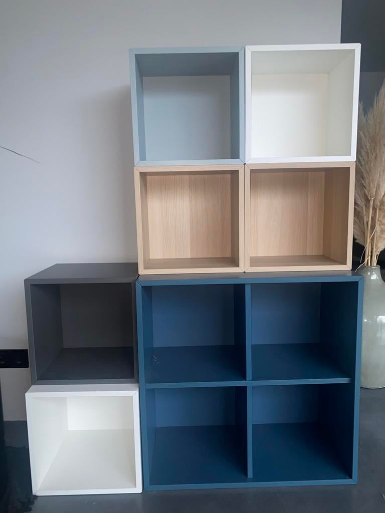 IKEA Eket kastjes div maten wit, eiken, grijs, blauw,, Ophalen, Gebruikt
