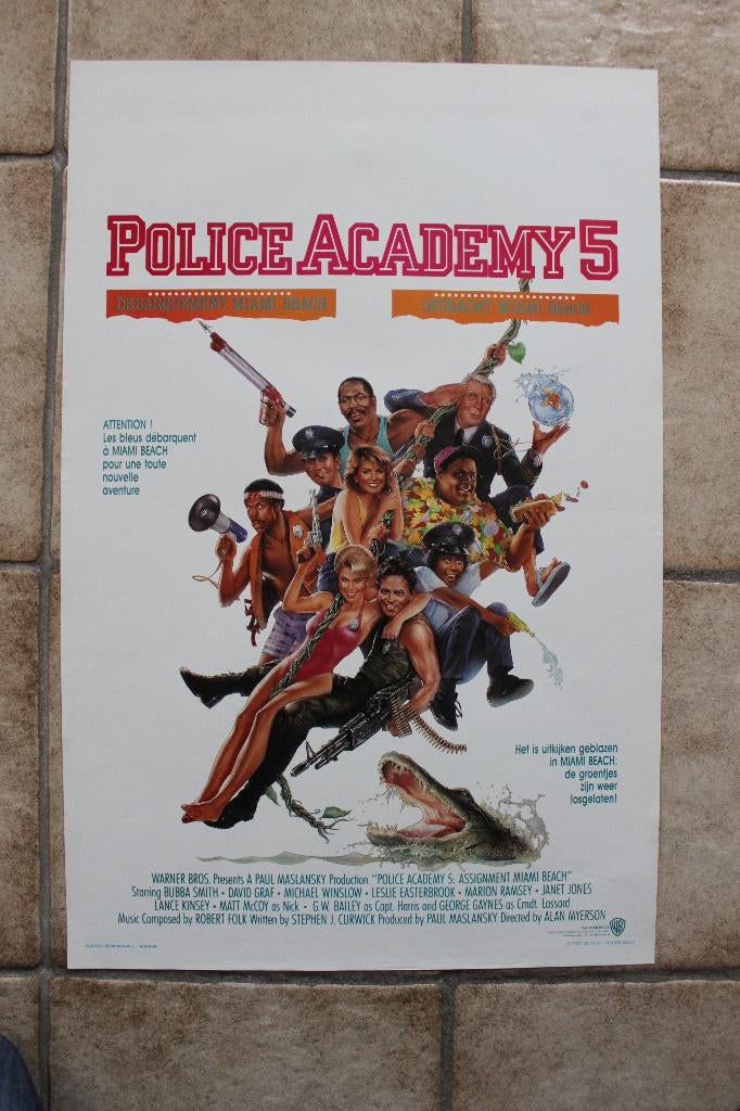filmaffiche Police Academy 5 filmposter, Rechthoekig Staand, Ophalen of Verzenden, Zo goed als nieuw, A1 t/m A3