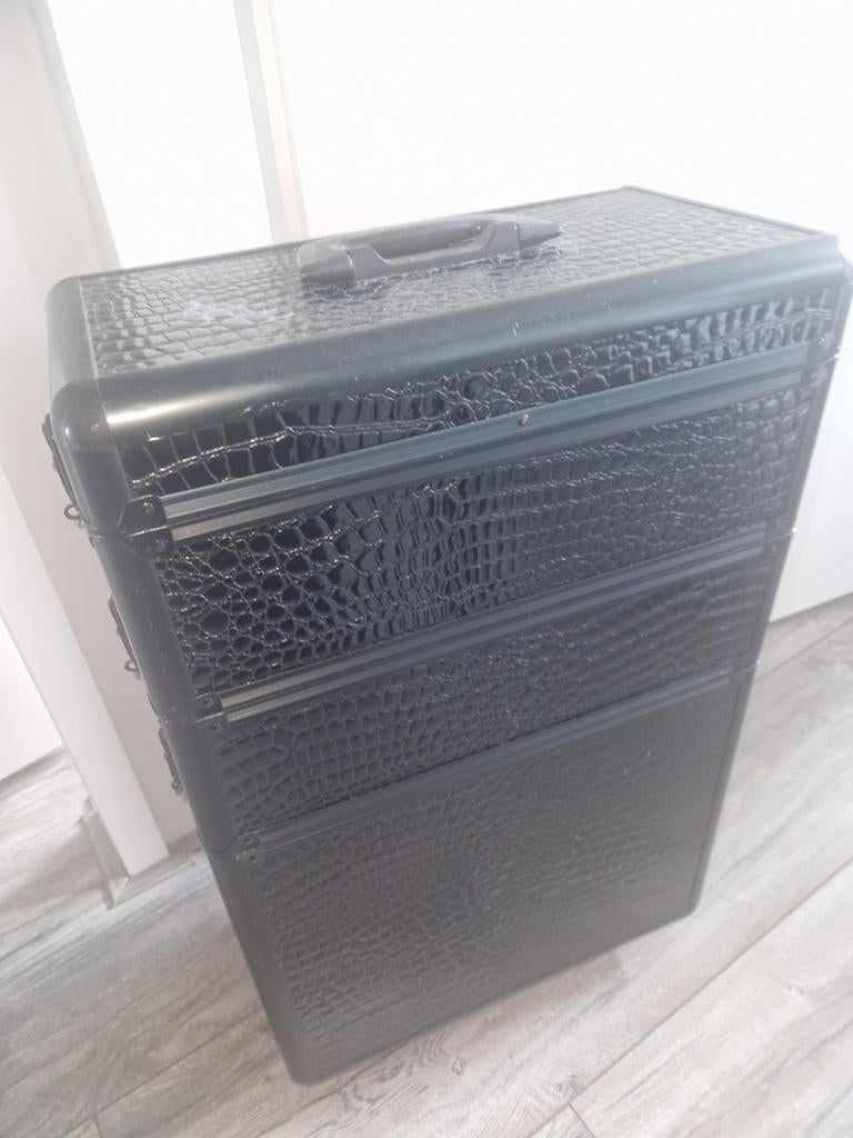 Professionele visagie/schoonheidskoffer, Sieraden, Tassen en Uiterlijk, Beautycases, Ophalen of Verzenden, Gebruikt, Zwart, Hardcase