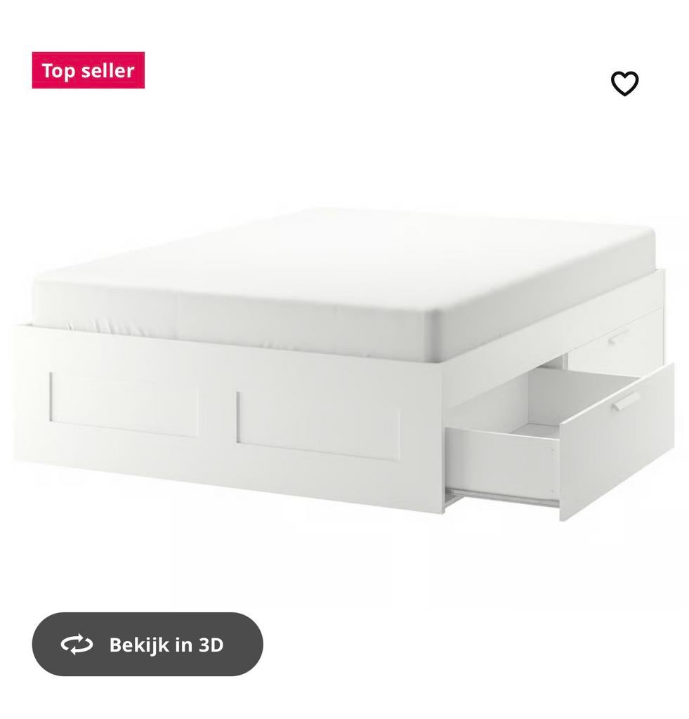 IKEA Brimnes bed 140x200, Ophalen, Zo goed als nieuw, Tweepersoons, 140 cm