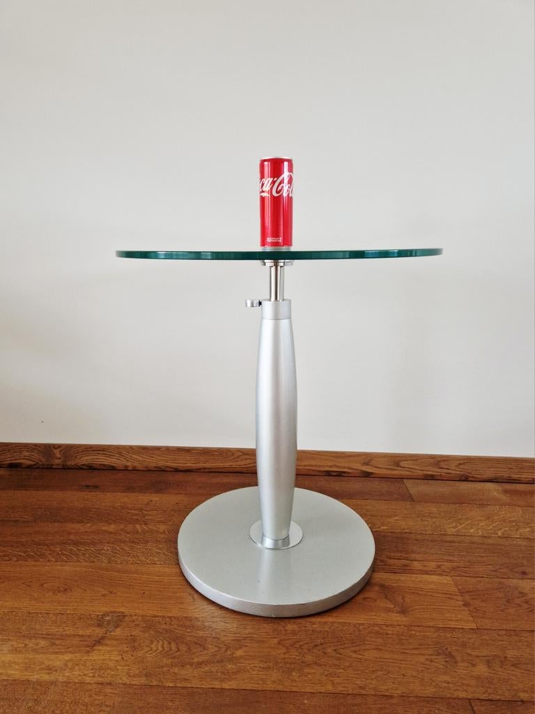 Design In Hoogte Verstelbare Bijzettafelel, Ophalen, Design Modern, Rond, 55 tot 75 cm