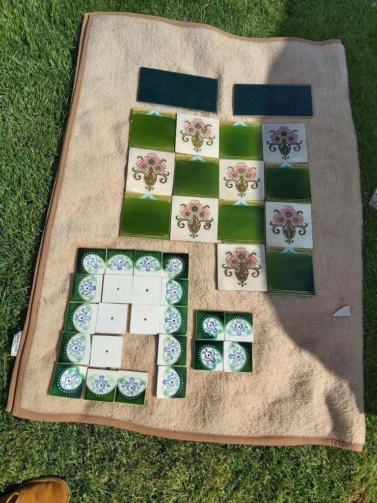 Gave antieke art nouveau /jugendstil tegels, Antiek en Kunst, Ophalen of Verzenden