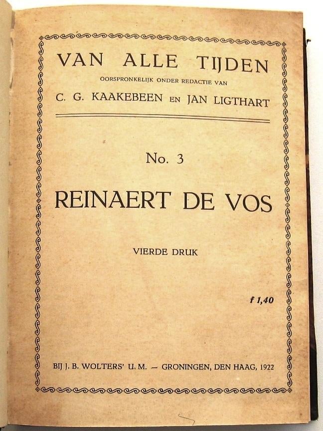 Reinaert de Vos 1922 SAMEN MET Heliand und Genesis 1922, Ophalen of Verzenden