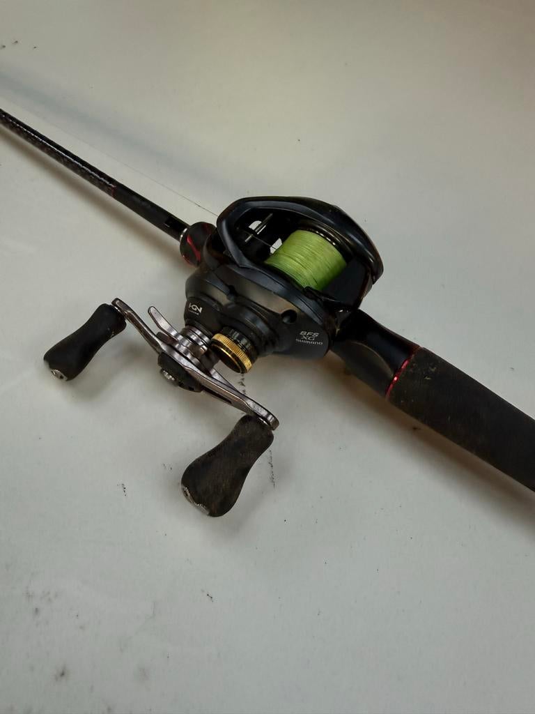 Shimano Zodias 168L-BFS met curado BFS reel, Watersport en Boten, Ophalen, Zo goed als nieuw, Complete hengel