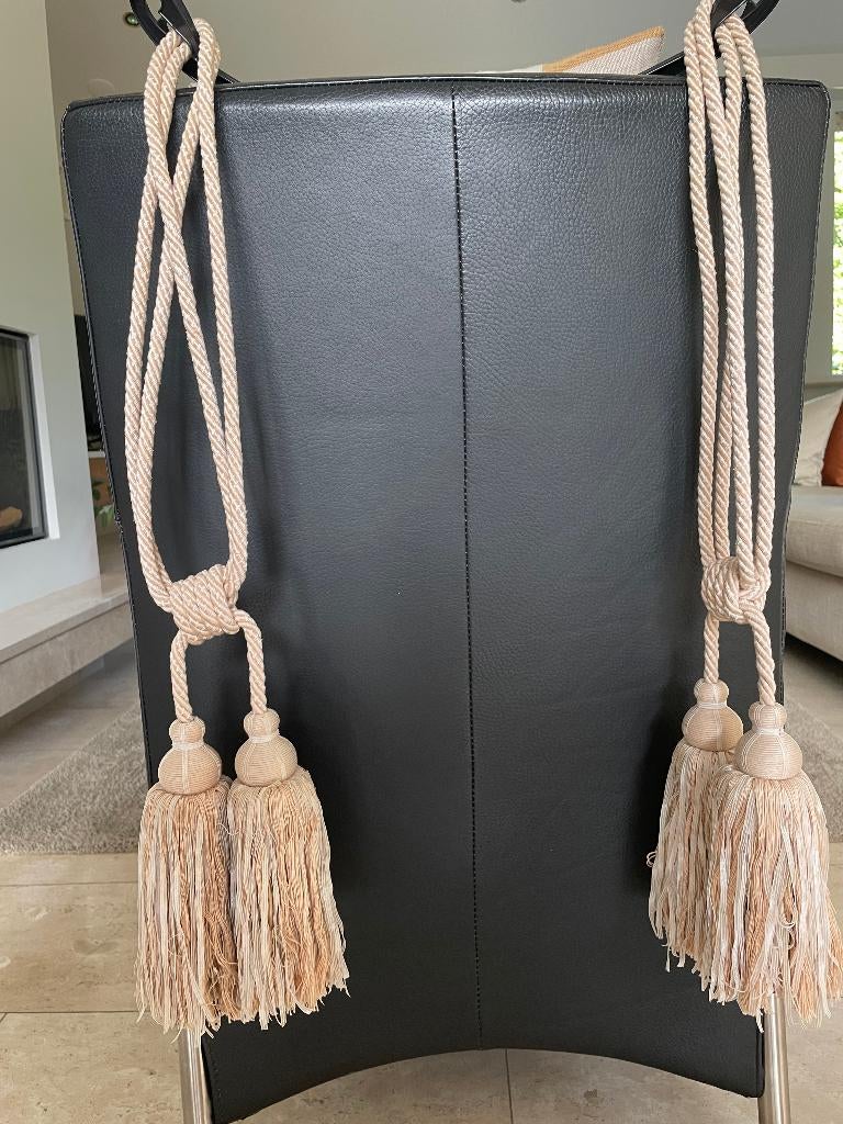 Embrasse: twee dubbele gordijnkoorden 4 kwasten, Verzenden, Zo goed als nieuw, 50 tot 100 cm, Minder dan 100 cm