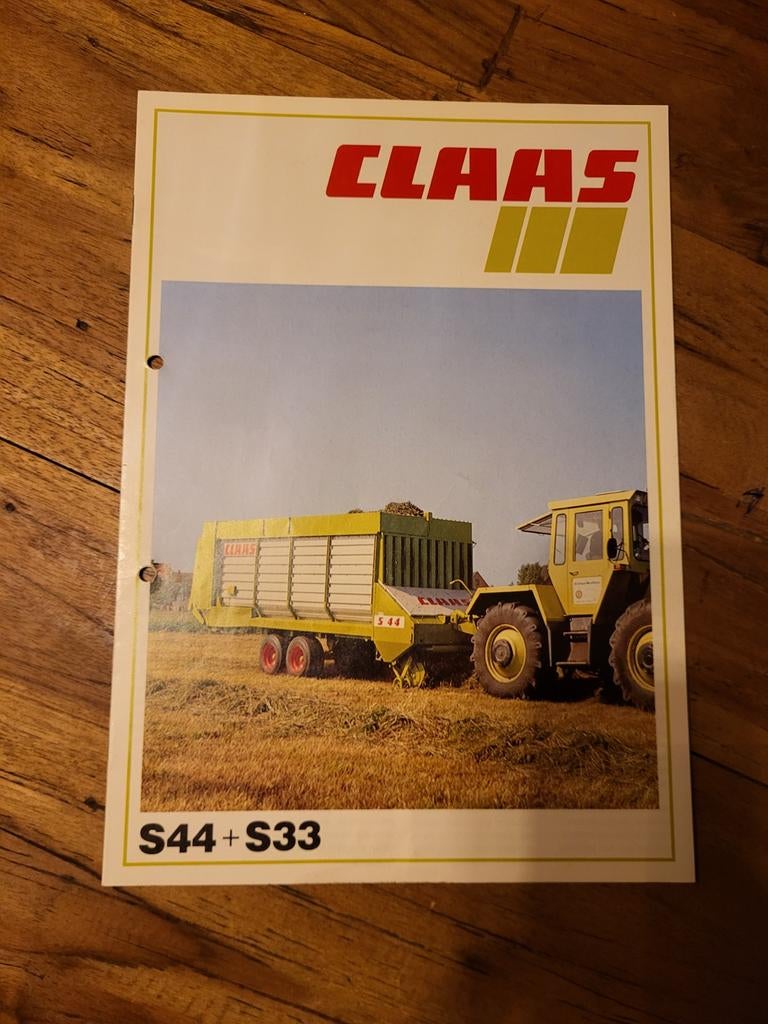 tractor folder Claas S44 + S33 opraapwagens, Boeken, Ophalen of Verzenden, Zo goed als nieuw
