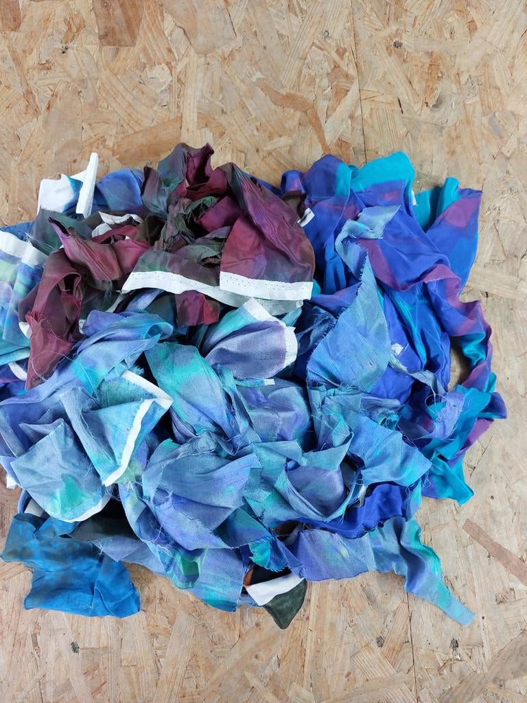 Resten Handbedrukte stof  van de Vlinder, 120 cm of meer, Nieuw, Ophalen of Verzenden, Katoen