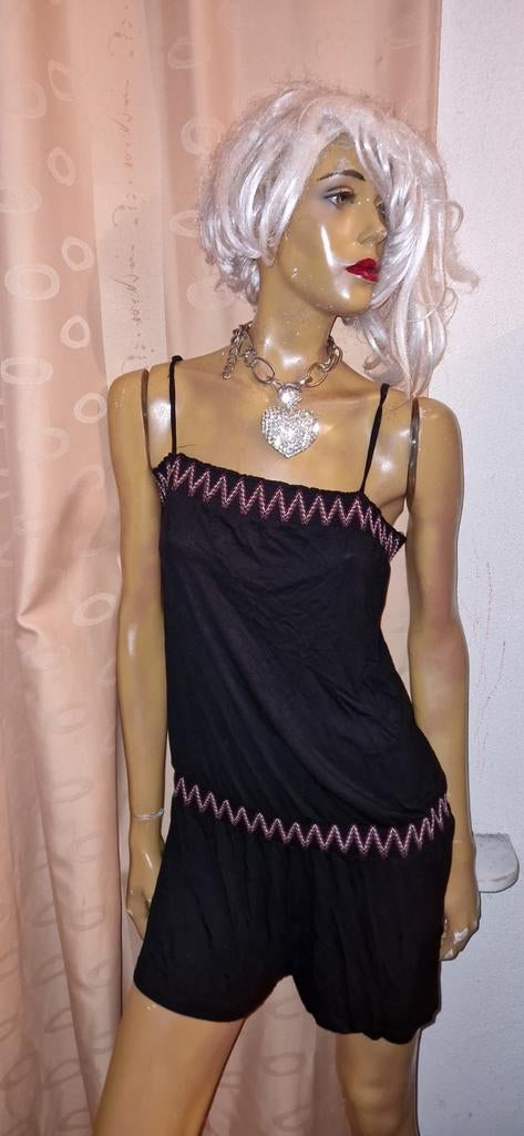 Zwart Onesie / Kombinezon met zigzagpatroon van hunkemöller, Hunkemöller, Ophalen of Verzenden, Zo goed als nieuw