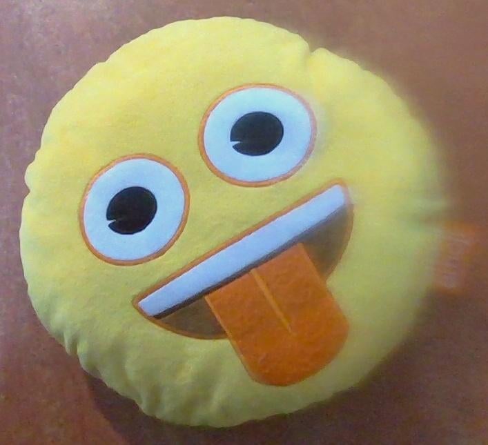 kussen smily, Huis en Inrichting, Woonaccessoires | Kussens, Ophalen, Gebruikt, Geel, Rond