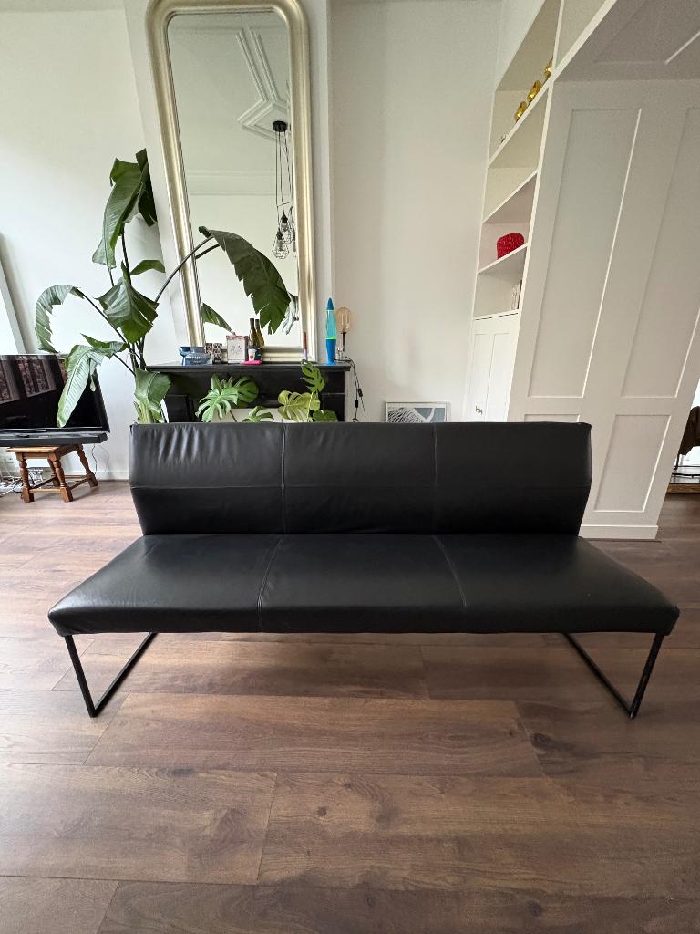 Leren eettafel bank, Ophalen, Drie, Zwart, Leer