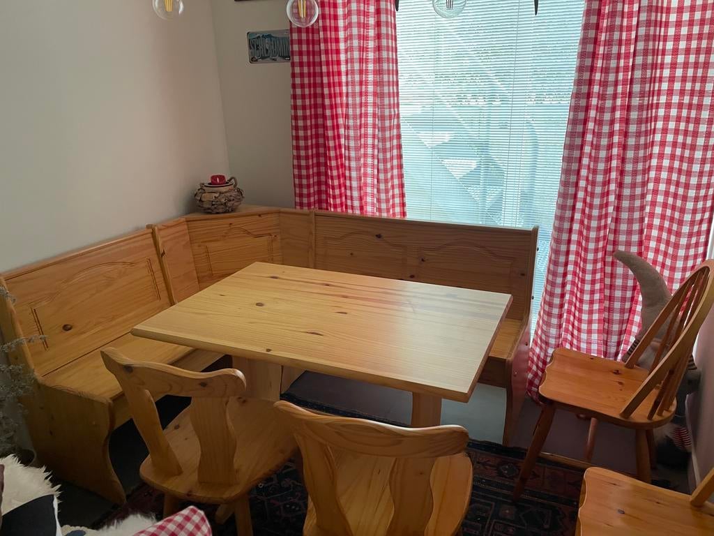 Duitse oostenrijkse eethoek hoekzit klepbank, Huis en Inrichting, Complete eetkamers, Zo goed als nieuw, Ophalen