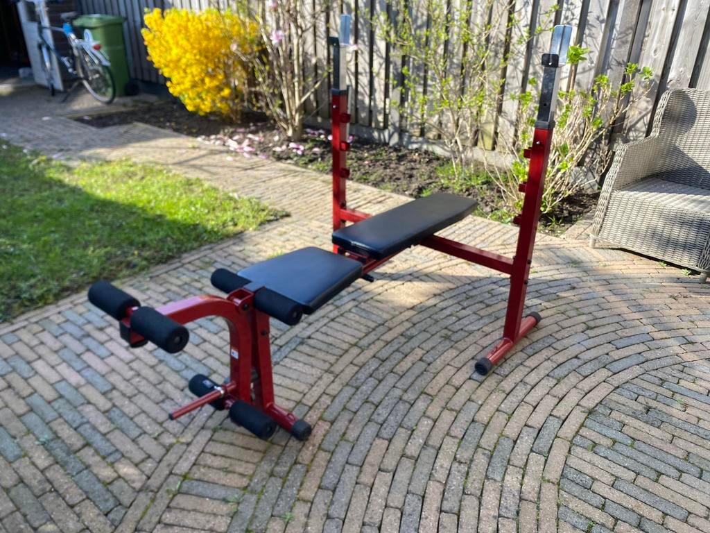 Fitnessbank met haltersteun - Ideaal voor thuistraining, Sport en Fitness, Fitnessmaterialen, Ophalen, Gebruikt, Borst, Fitnessbank