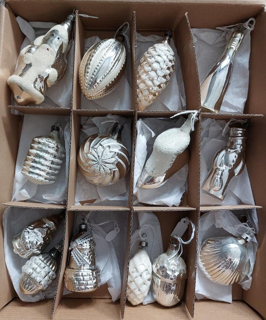 Oude antieke Zilveren kerstballen ook  per stuk te koop, Ophalen of Verzenden