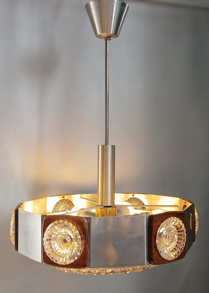 Vintage, ufo, space age,  jaren 60 / 70 hanglamp, Huis en Inrichting, Lampen | Hanglampen, Ophalen, Gebruikt, Glas, Vintage