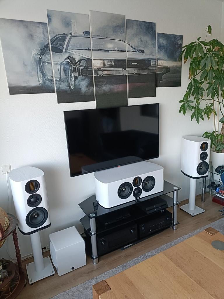 Wharfedale Evo set en SVS 3000micro subwoofer, Zo goed als nieuw, 120 watt of meer, Center speaker, Ophalen