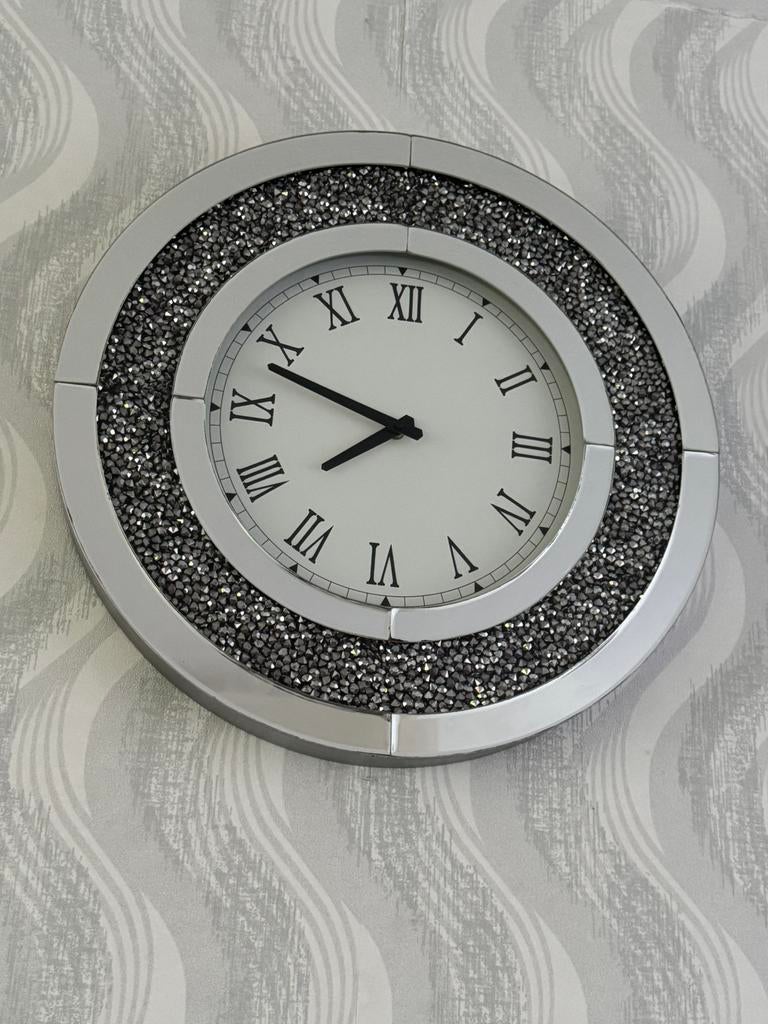 Kristal klok / spiegel klok, Huis en Inrichting, Woonaccessoires | Klokken, Ophalen of Verzenden, Zo goed als nieuw, Wandklok