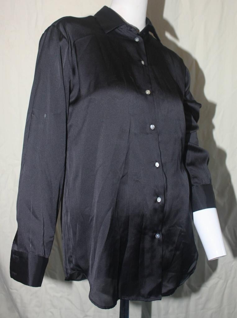 Nieuwe zwarte Zara blouse mt XS glanzend, Nieuw, Ophalen of Verzenden, Maat 34 (XS) of kleiner, Zara